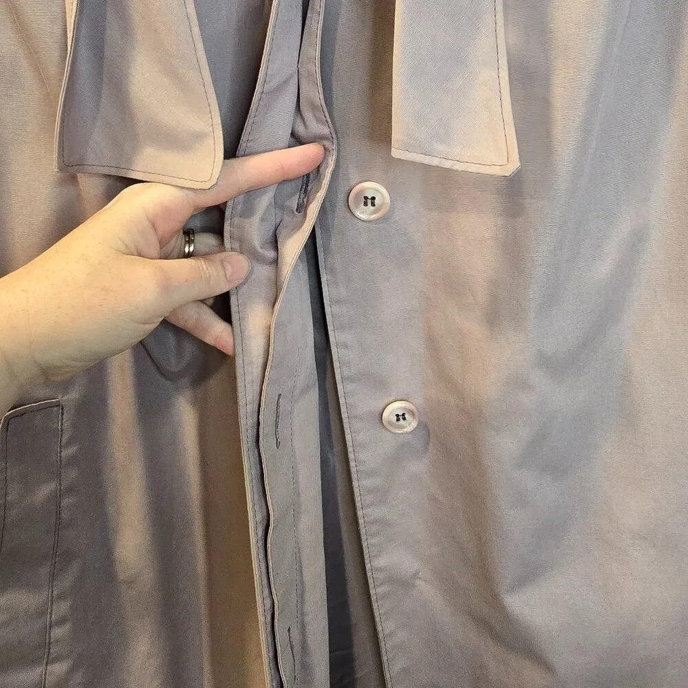 Vintage London Fog Maincoat Trench Coat Women's Pastal Purple Size 14 - Picture 6 of 12